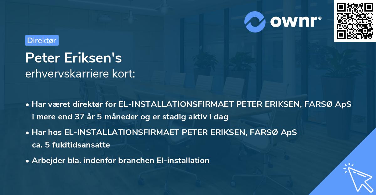 Peter Eriksen's erhvervskarriere kort