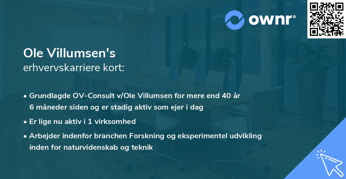 Ole Villumsen's erhvervskarriere kort