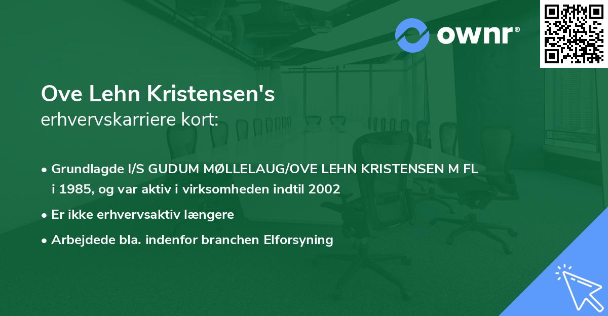 Ove Lehn Kristensen's erhvervskarriere kort