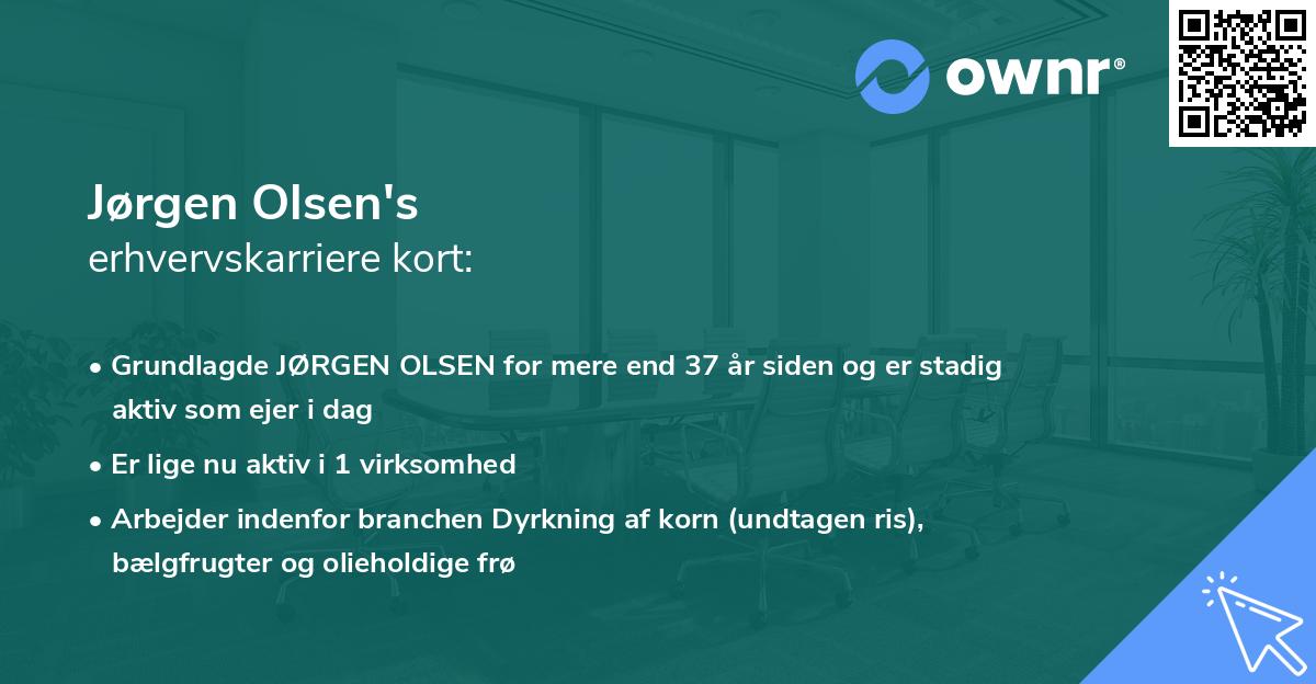 Jørgen Olsen's erhvervskarriere kort