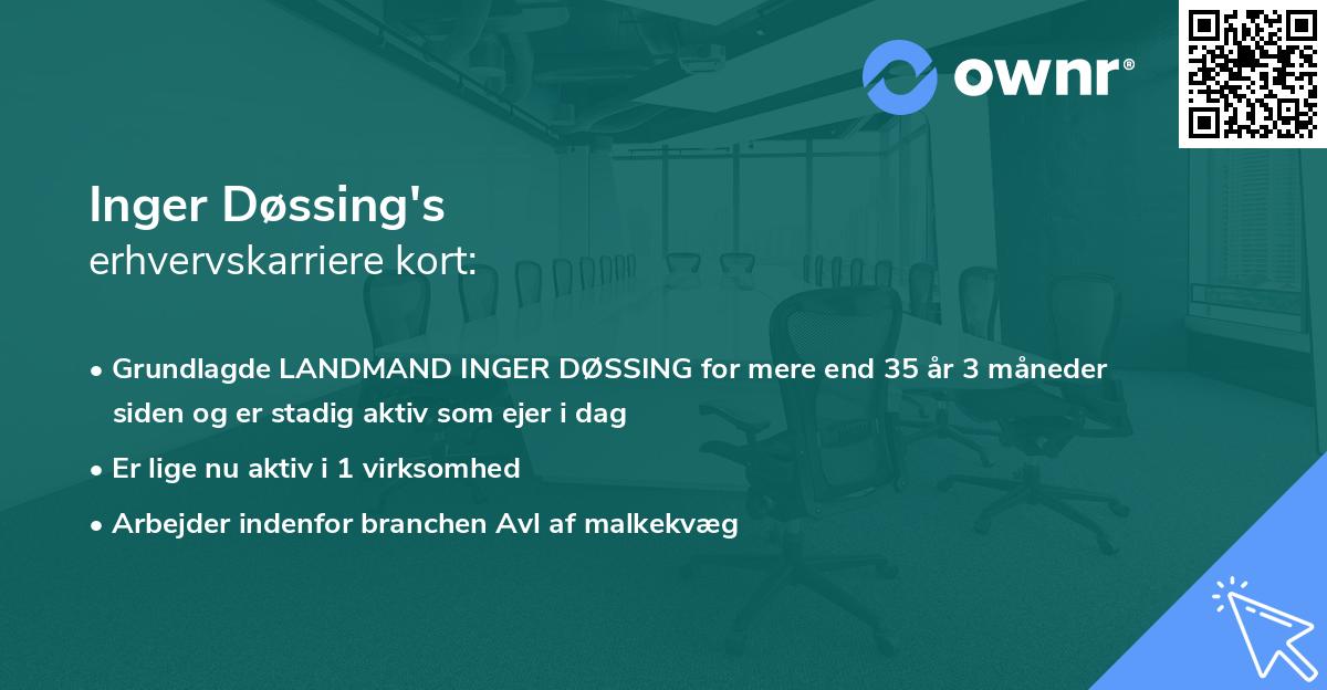 Inger Døssing's erhvervskarriere kort