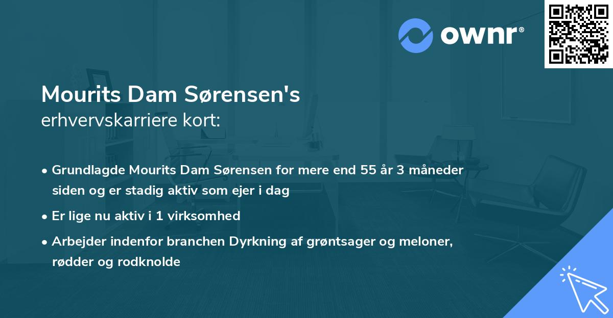 Mourits Dam Sørensen's erhvervskarriere kort