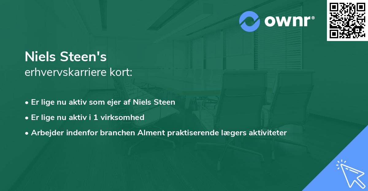 Niels Steen's erhvervskarriere kort