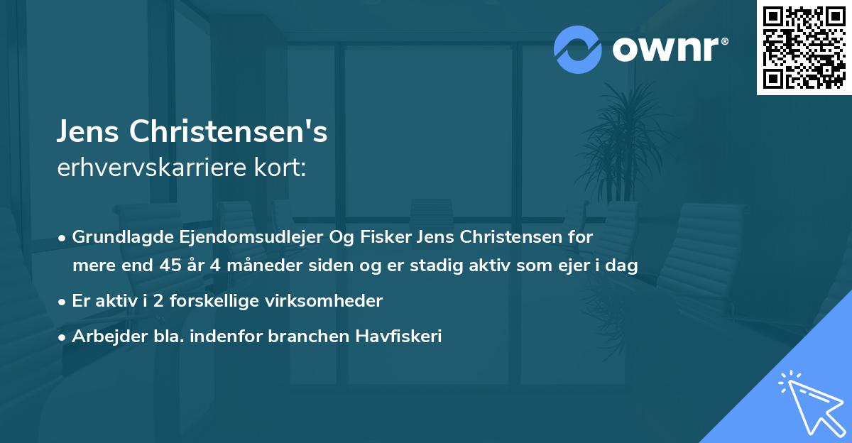 Jens Christensen's erhvervskarriere kort