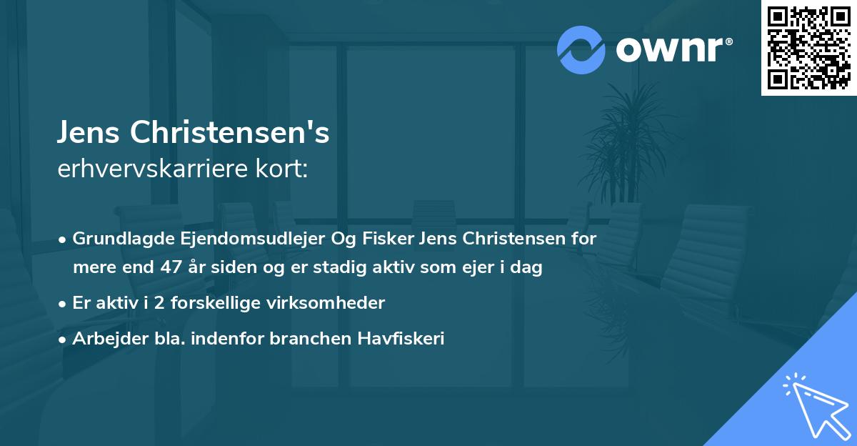 Jens Christensen's erhvervskarriere kort