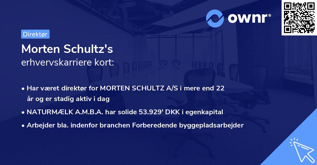 Morten Schultz's erhvervskarriere kort