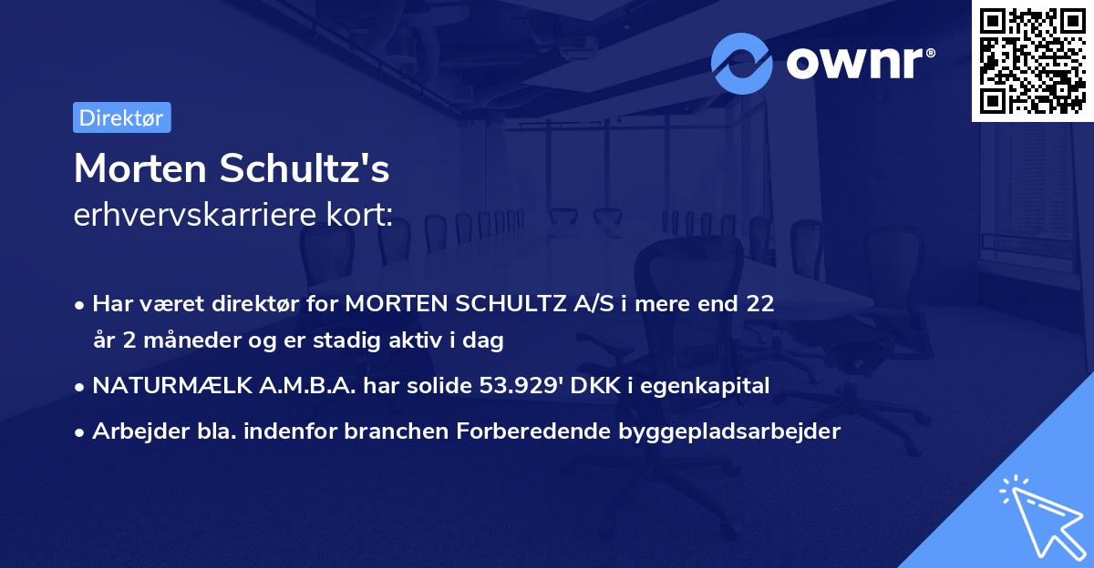 Morten Schultz's erhvervskarriere kort