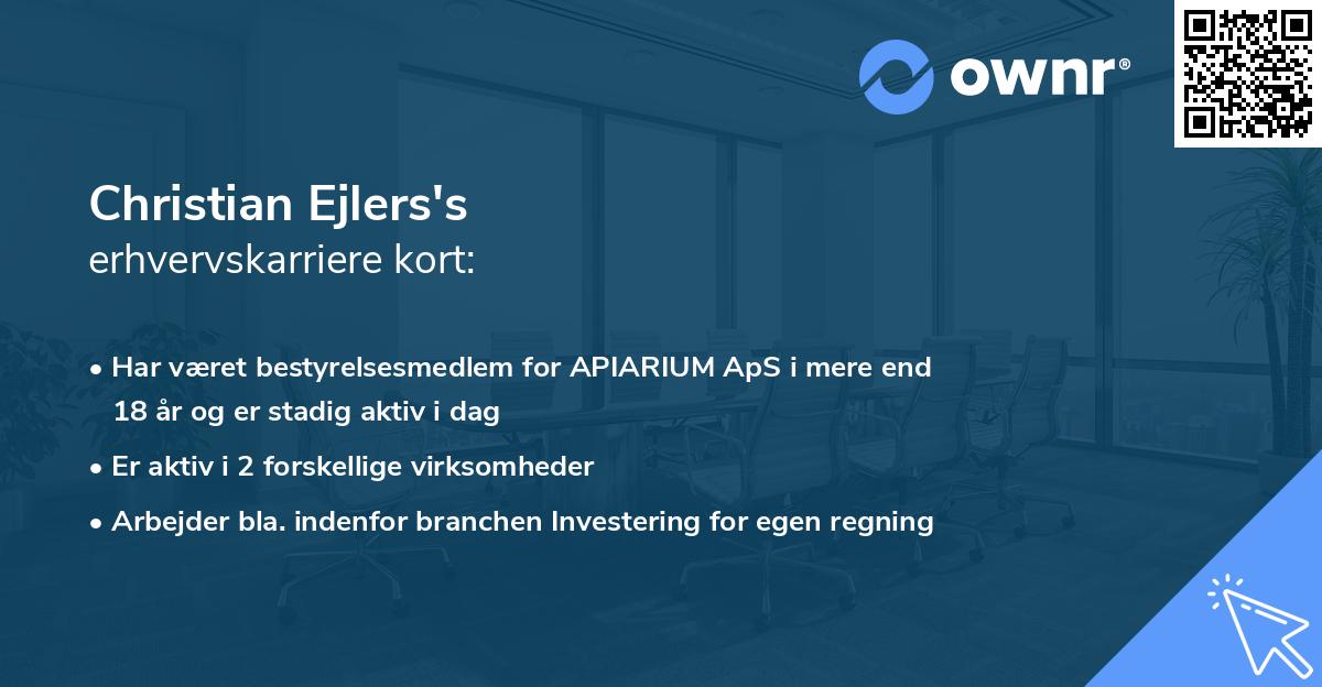 Christian Ejlers's erhvervskarriere kort