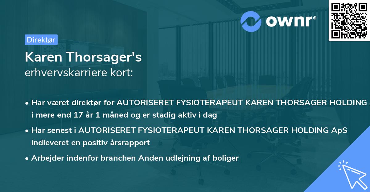 Karen Thorsager's erhvervskarriere kort