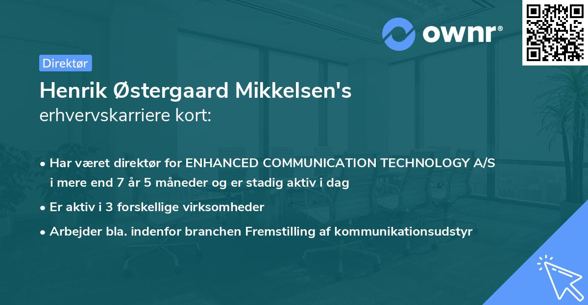 Henrik Østergaard Mikkelsen's erhvervskarriere kort
