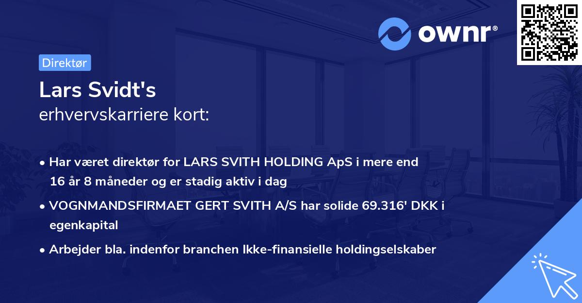 Lars Svidt's erhvervskarriere kort