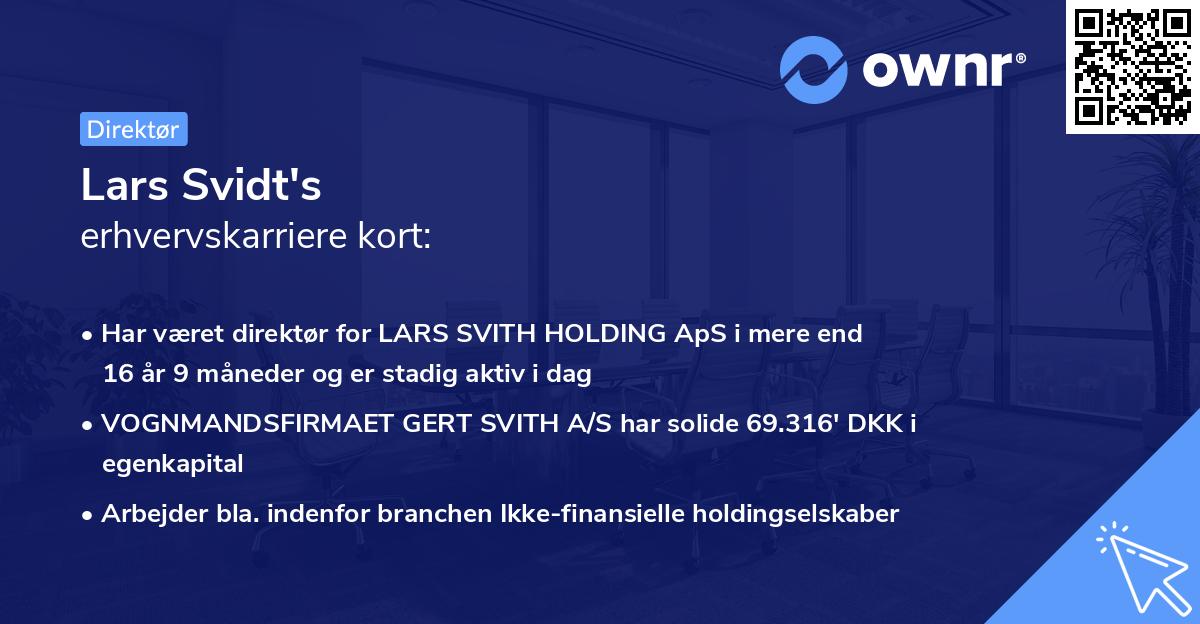 Lars Svidt's erhvervskarriere kort