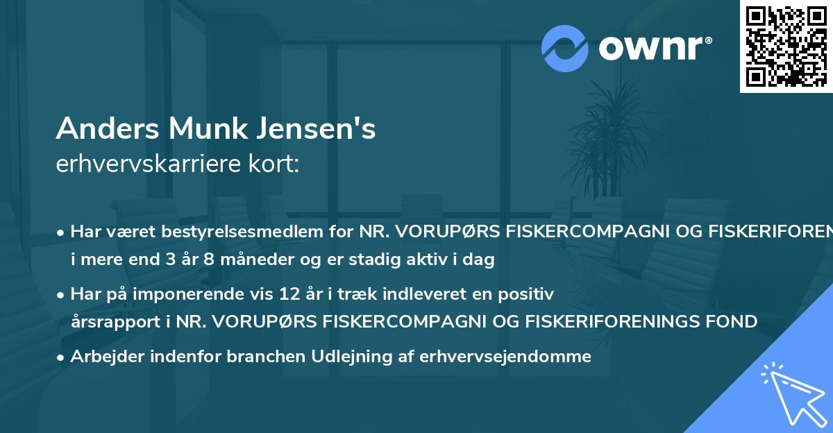 Anders Munk Jensen's erhvervskarriere kort