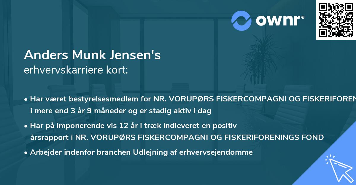 Anders Munk Jensen's erhvervskarriere kort