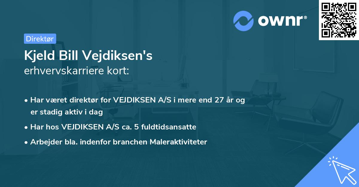 Kjeld Bill Vejdiksen's erhvervskarriere kort