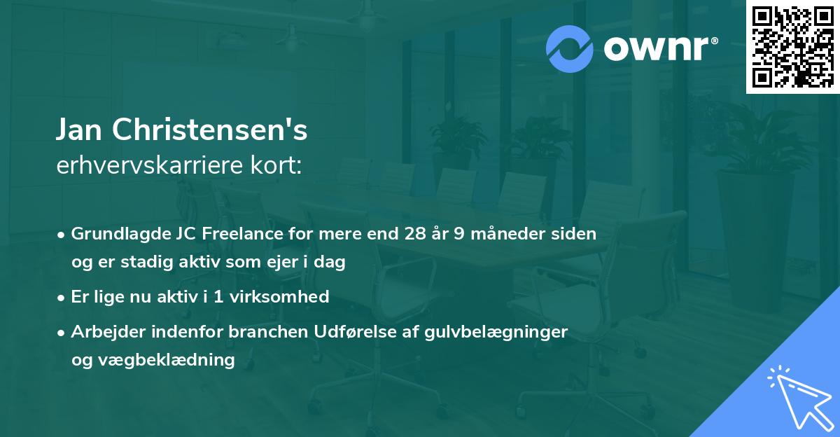 Jan Christensen's erhvervskarriere kort