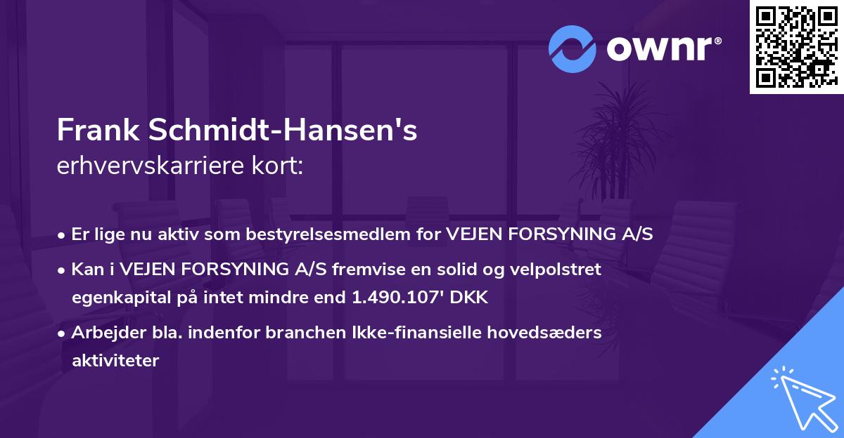Frank Schmidt-Hansen's erhvervskarriere kort
