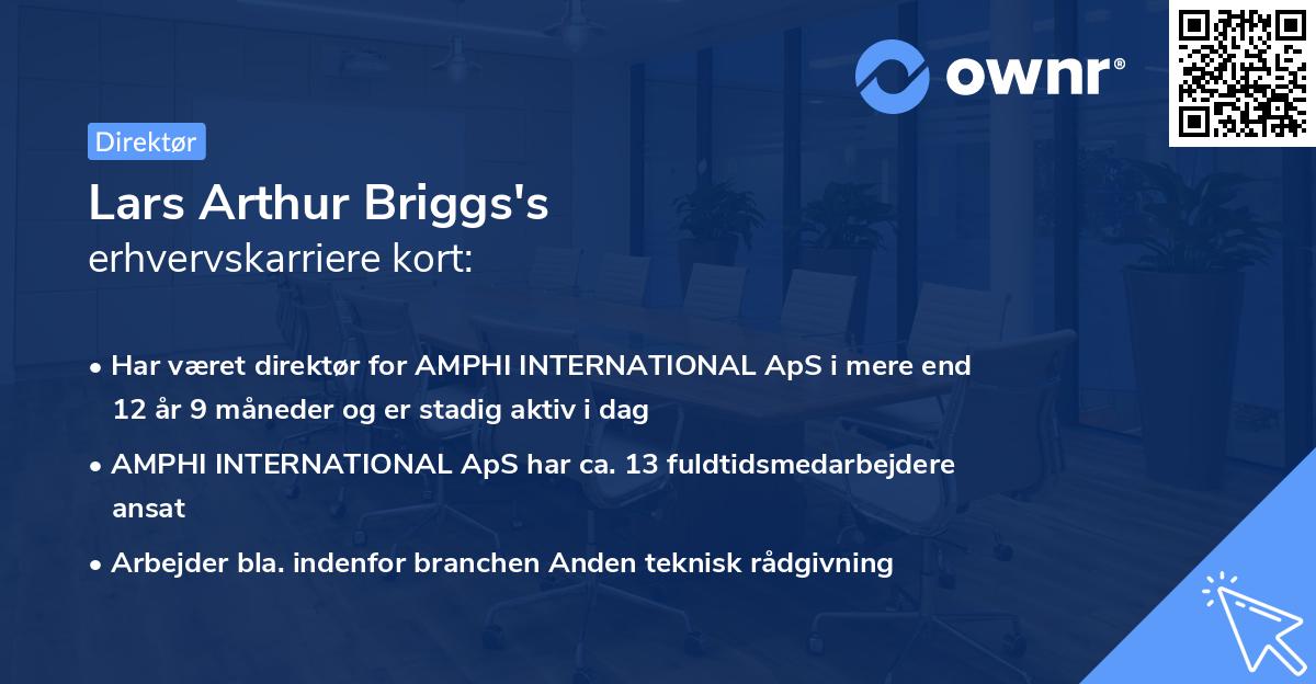 Lars Arthur Briggs's erhvervskarriere kort