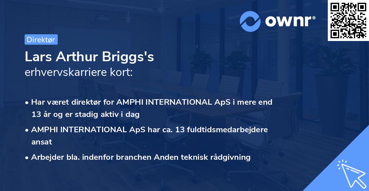 Lars Arthur Briggs's erhvervskarriere kort