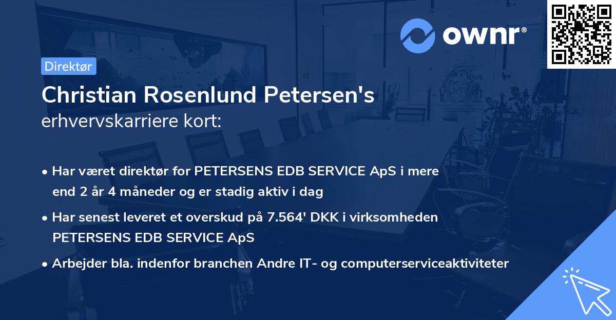 Christian Rosenlund Petersen's erhvervskarriere kort