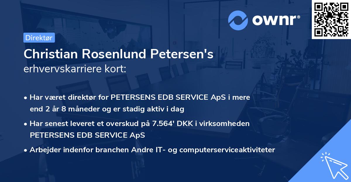 Christian Rosenlund Petersen's erhvervskarriere kort