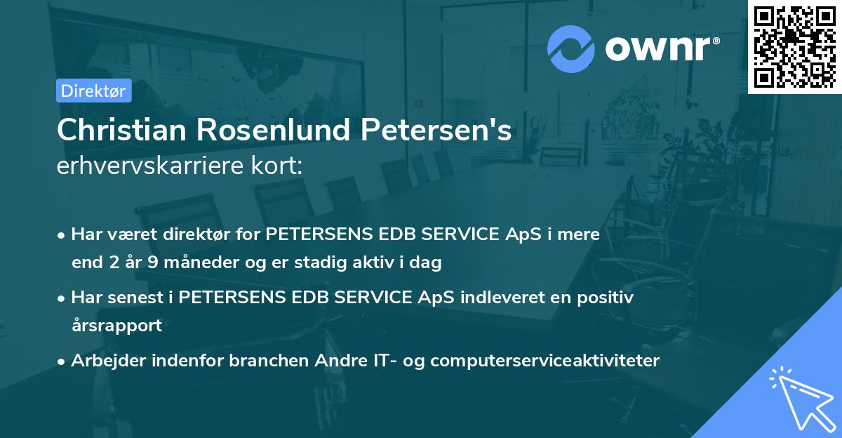 Christian Rosenlund Petersen's erhvervskarriere kort