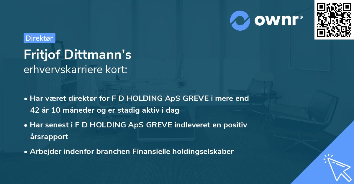 Fritjof Dittmann's erhvervskarriere kort