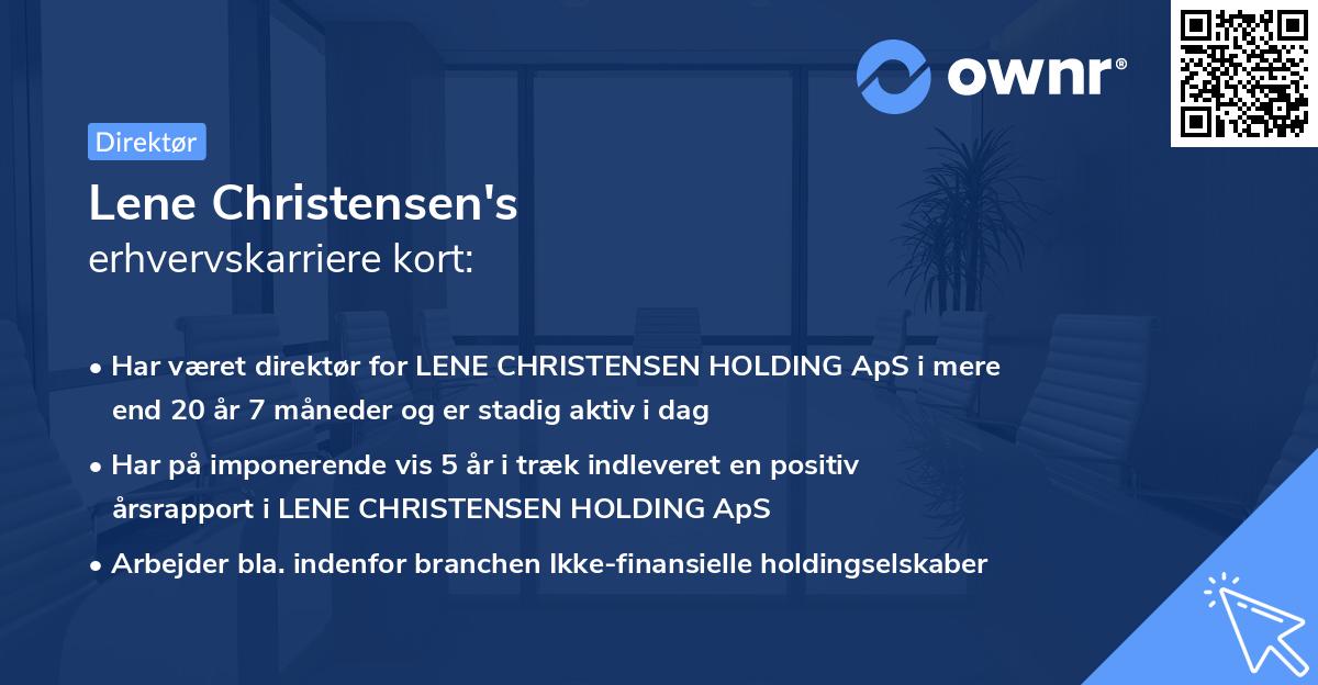 Lene Christensen's erhvervskarriere kort