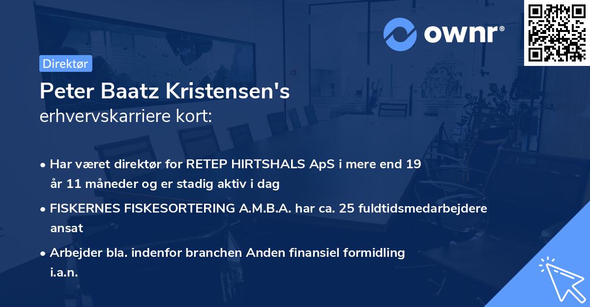 Peter Baatz Kristensen's erhvervskarriere kort