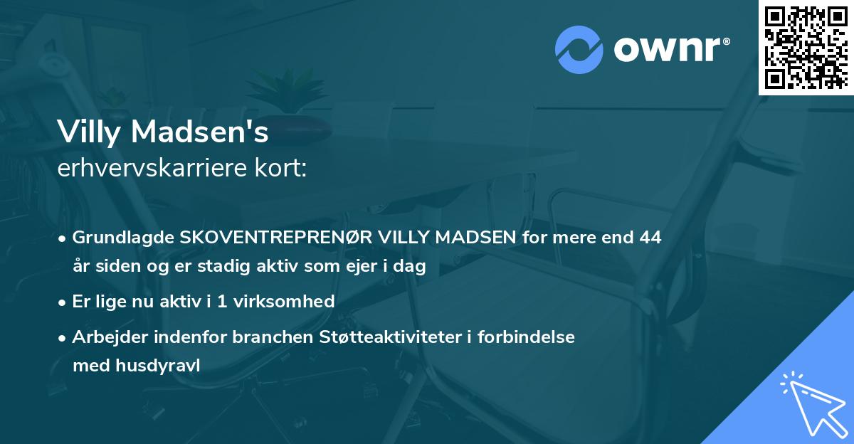 Villy Madsen's erhvervskarriere kort