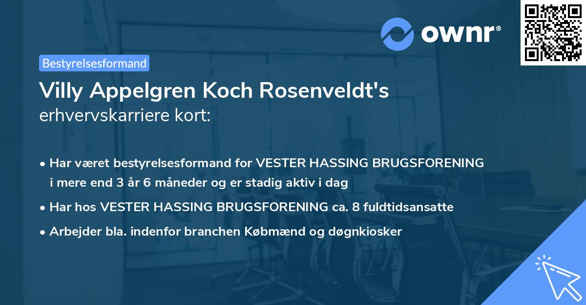 Villy Appelgren Koch Rosenveldt's erhvervskarriere kort