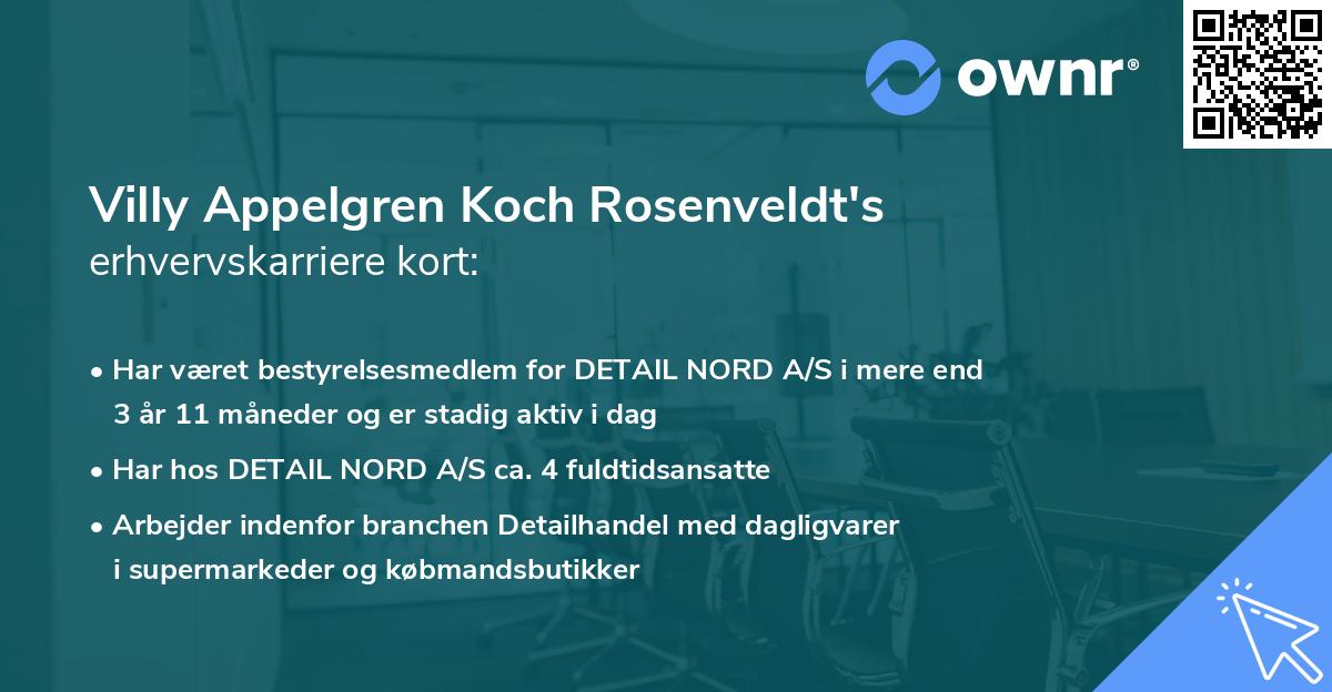 Villy Appelgren Koch Rosenveldt's erhvervskarriere kort