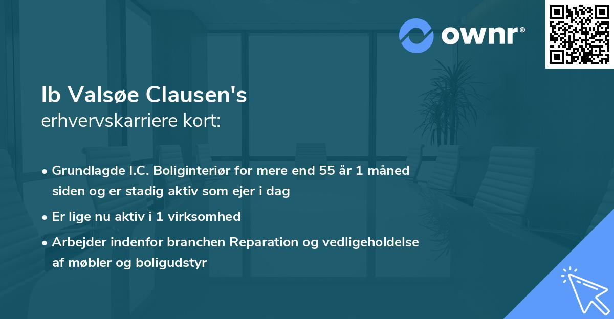 Ib Valsøe Clausen's erhvervskarriere kort