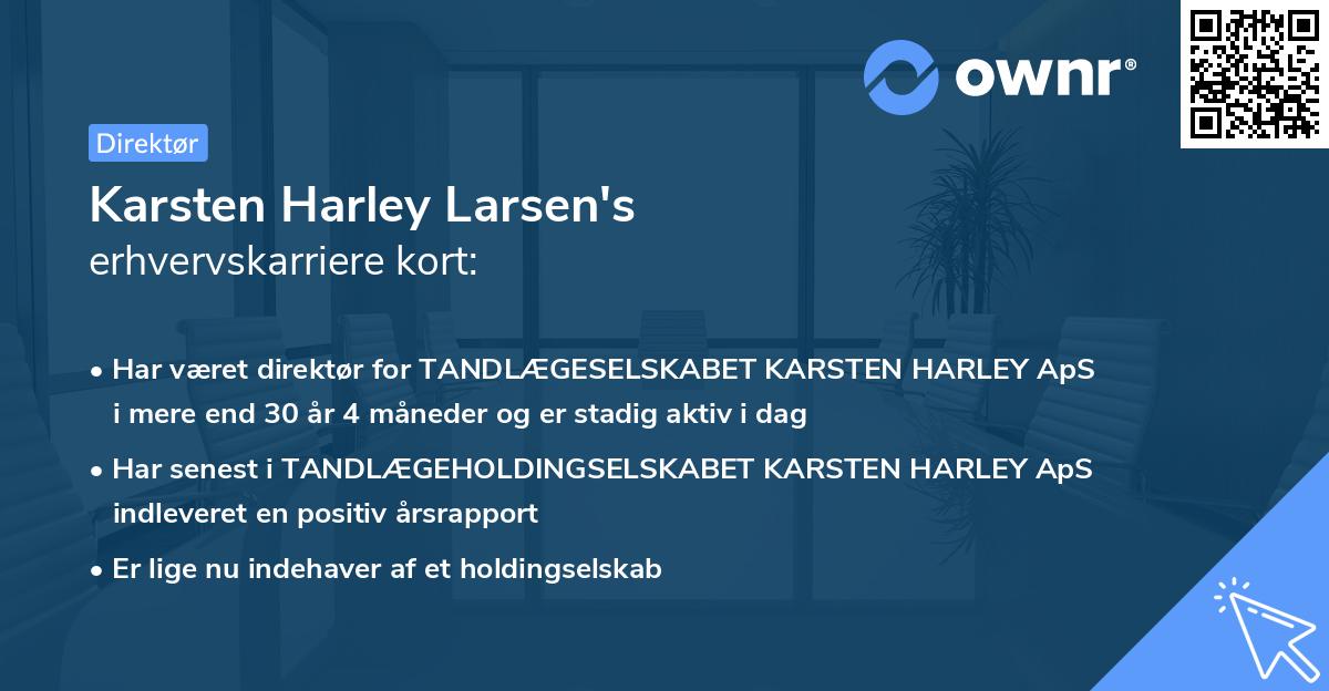 Karsten Harley Larsen's erhvervskarriere kort