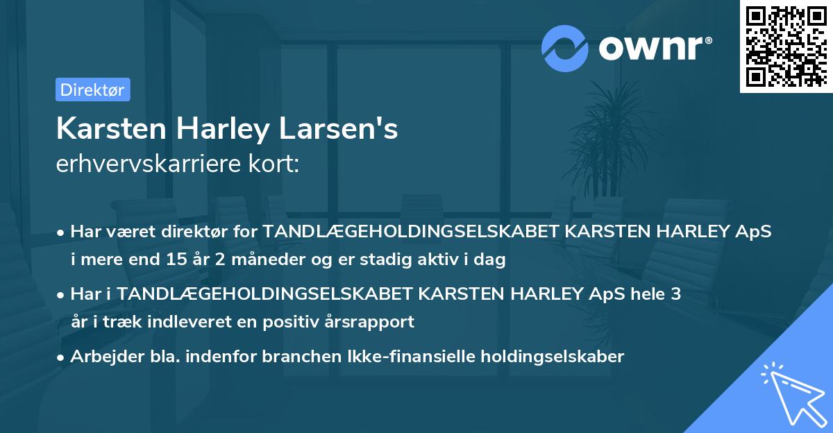 Karsten Harley Larsen's erhvervskarriere kort