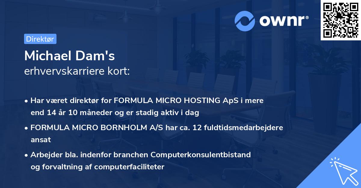 Michael Dam's erhvervskarriere kort