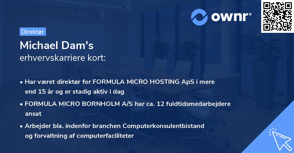 Michael Dam's erhvervskarriere kort