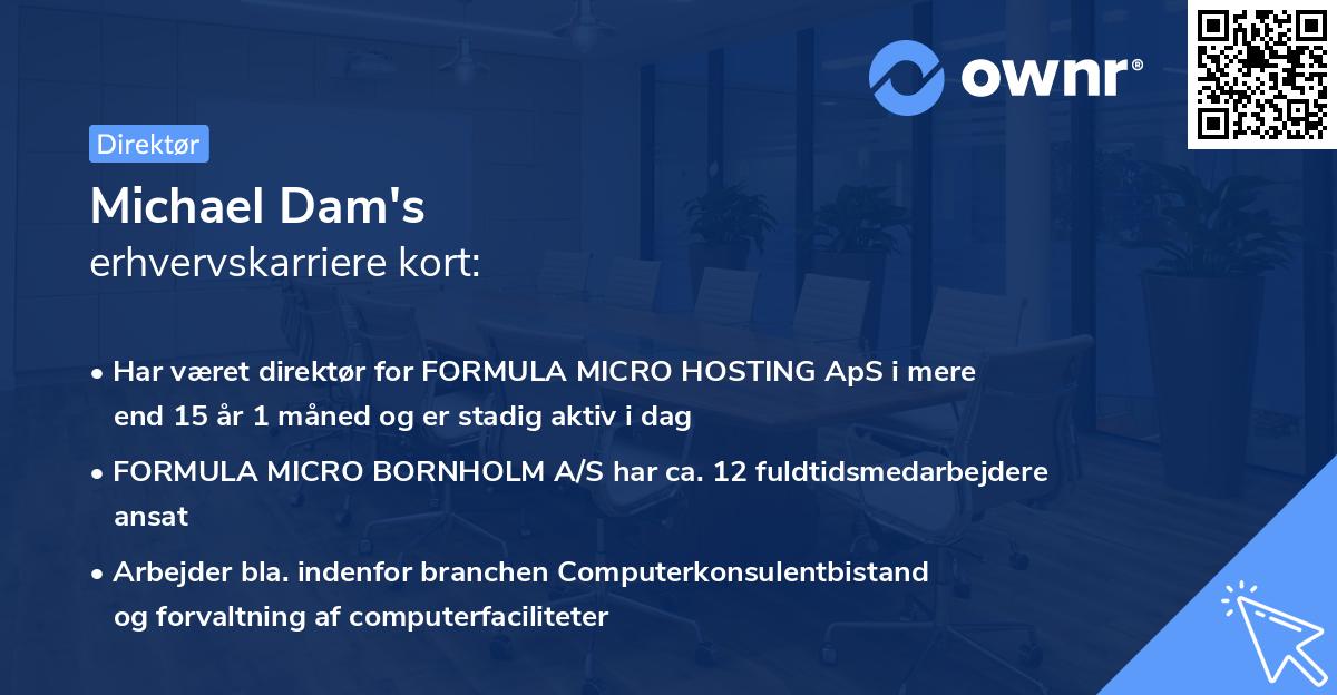 Michael Dam's erhvervskarriere kort