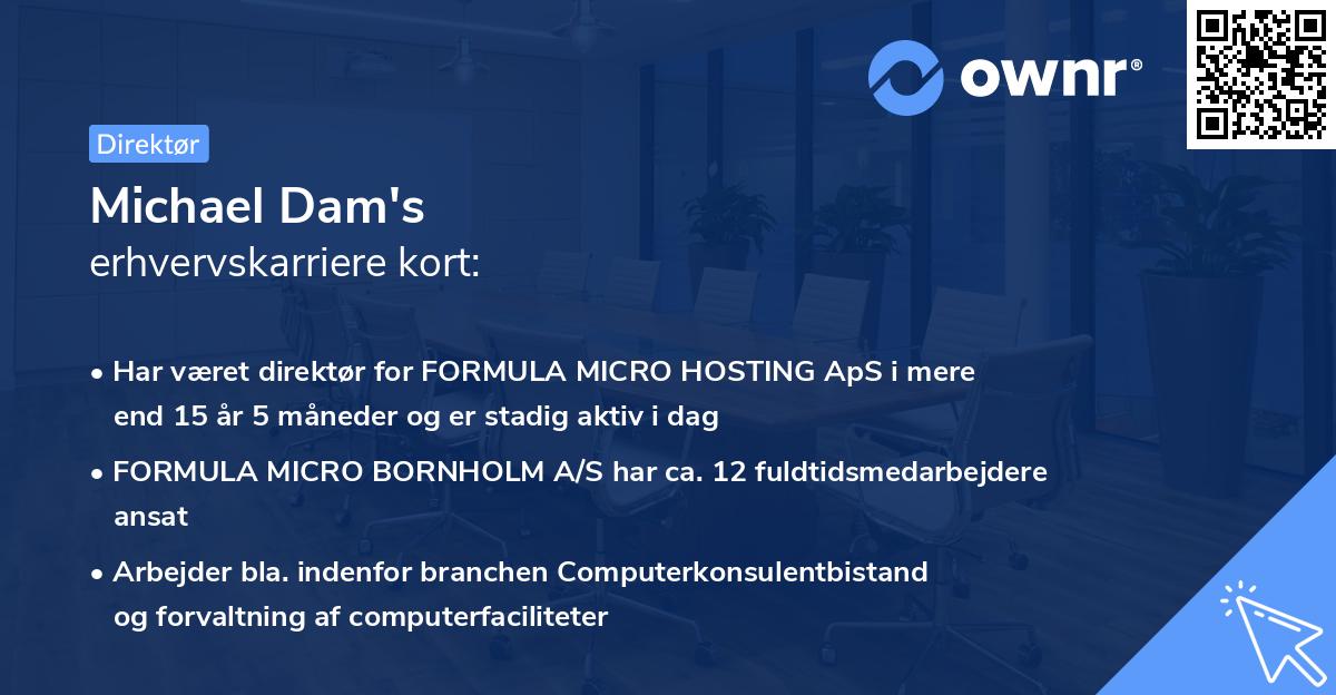 Michael Dam's erhvervskarriere kort