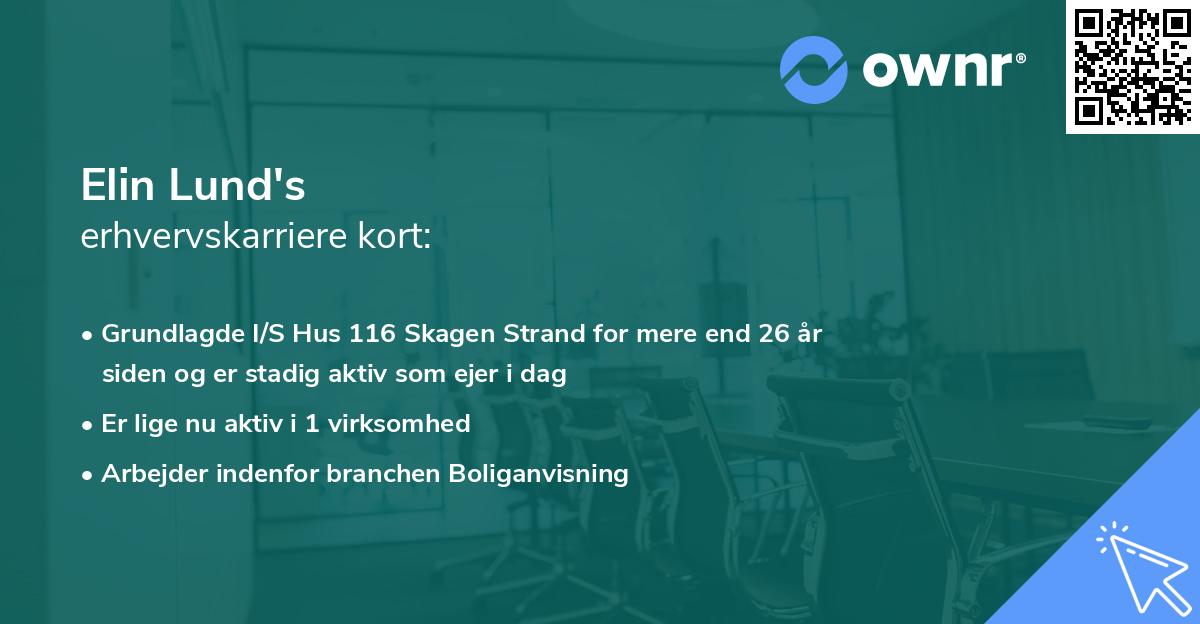 Elin Lund's erhvervskarriere kort