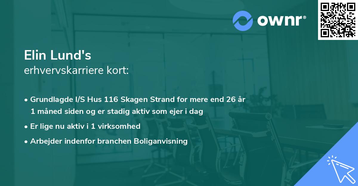 Elin Lund's erhvervskarriere kort