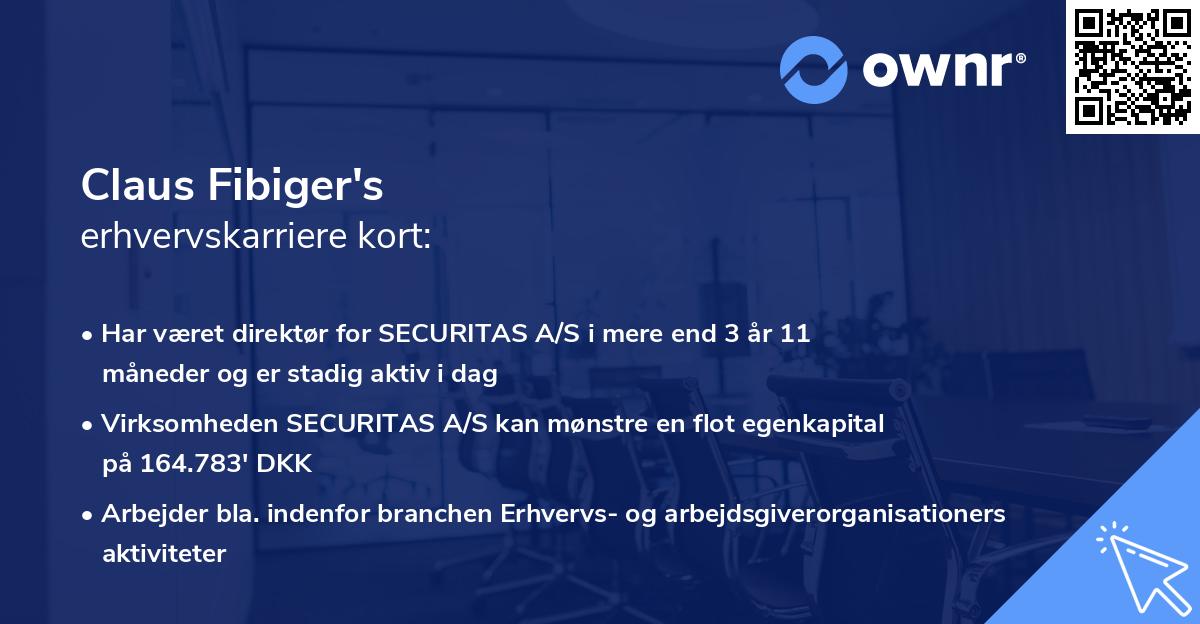 Claus Fibiger's erhvervskarriere kort