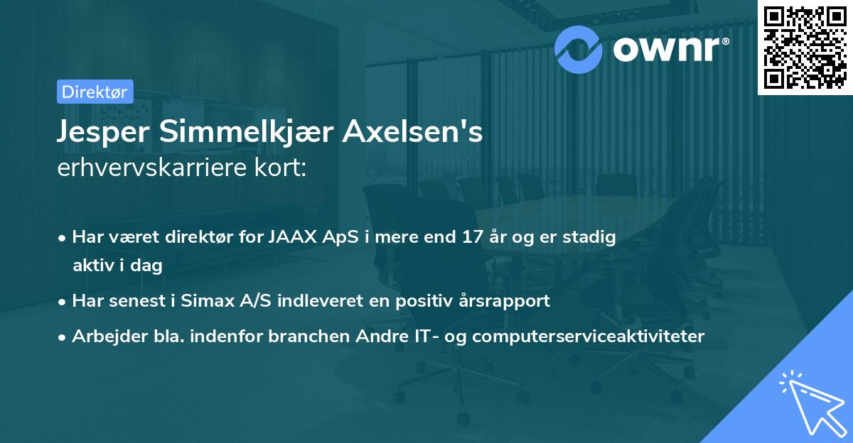 Jesper Simmelkjær Axelsen's erhvervskarriere kort