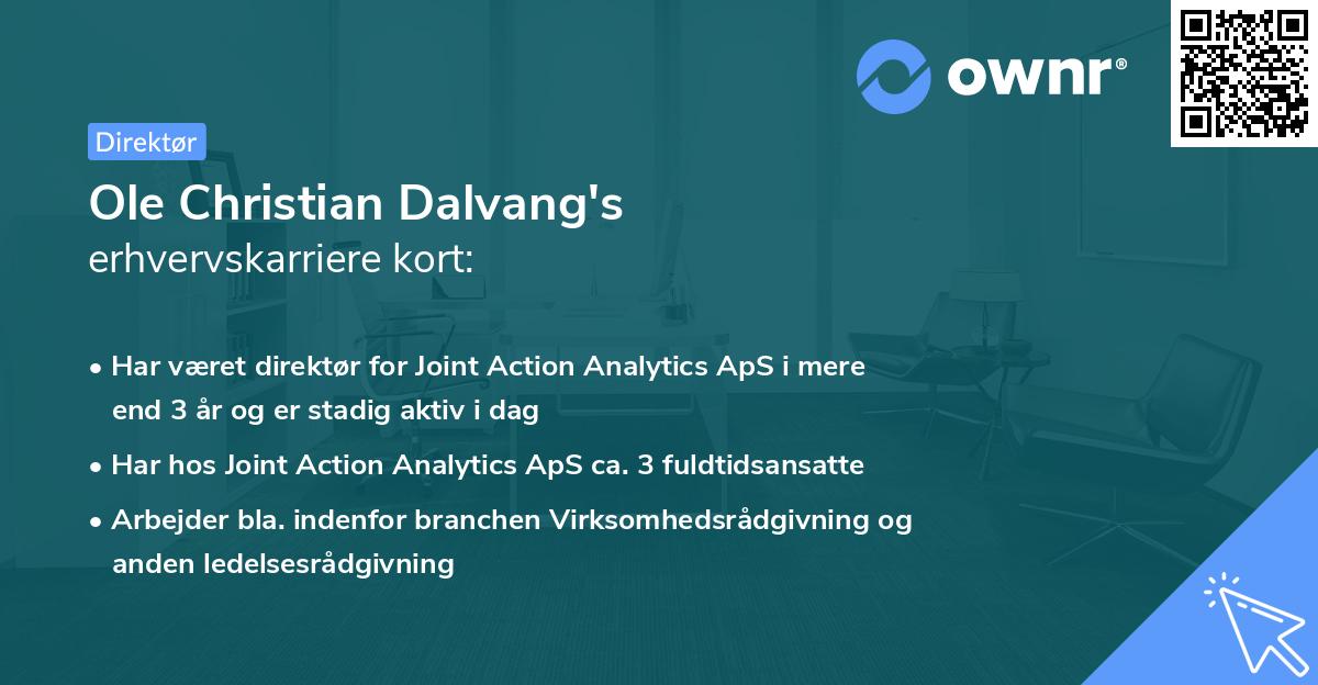 Ole Christian Dalvang's erhvervskarriere kort