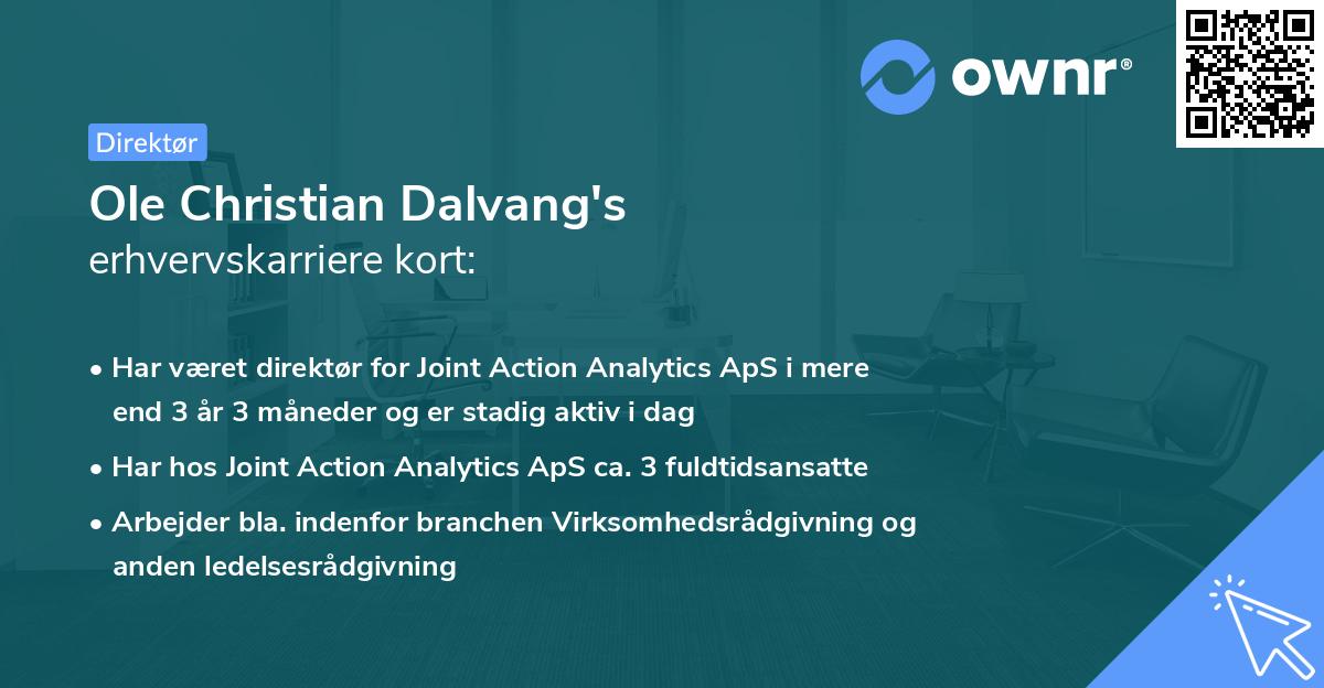 Ole Christian Dalvang's erhvervskarriere kort