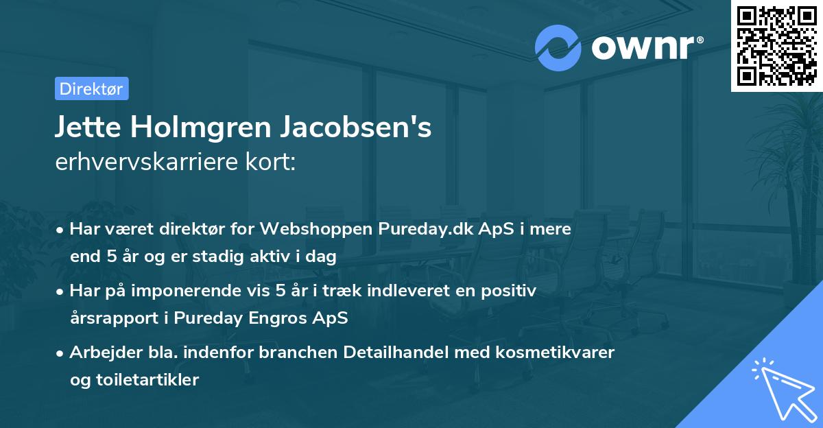 Jette Holmgren Jacobsen's erhvervskarriere kort