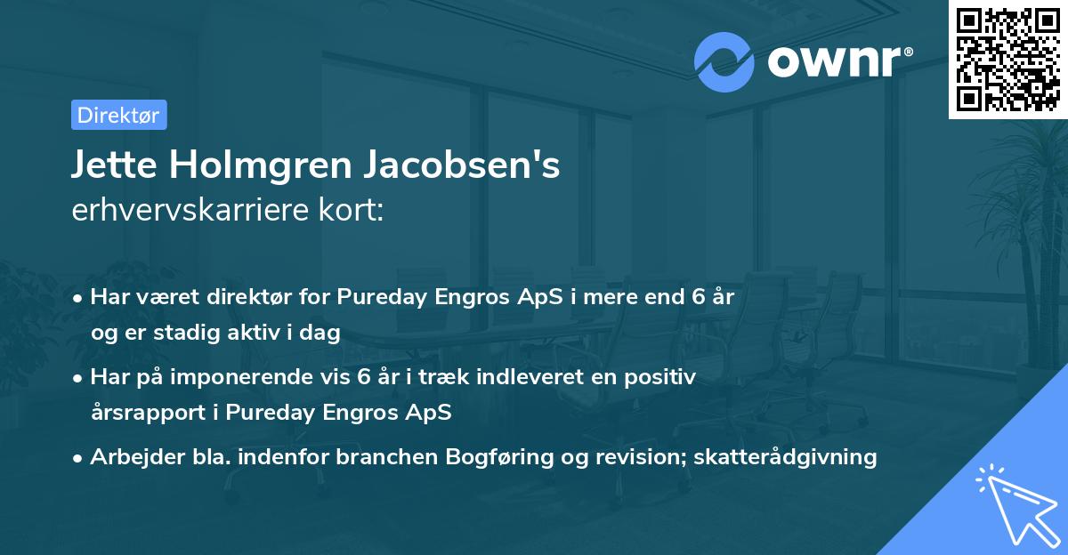 Jette Holmgren Jacobsen's erhvervskarriere kort