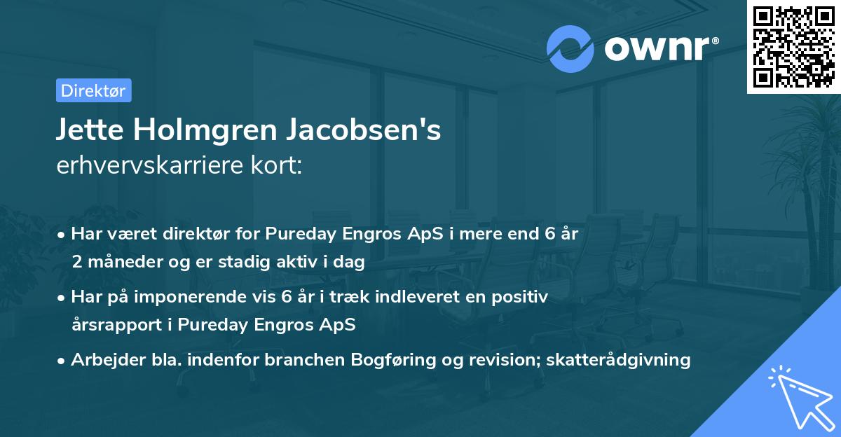 Jette Holmgren Jacobsen's erhvervskarriere kort