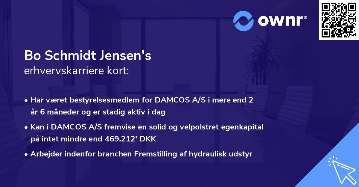 Bo Schmidt Jensen's erhvervskarriere kort