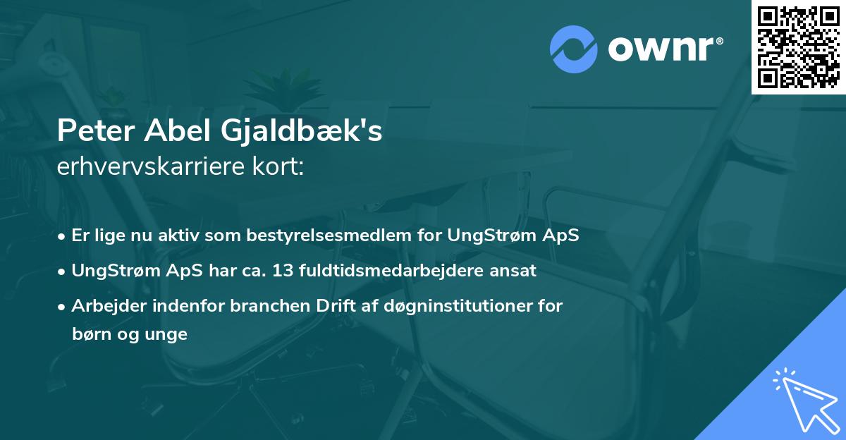 Peter Abel Gjaldbæk's erhvervskarriere kort